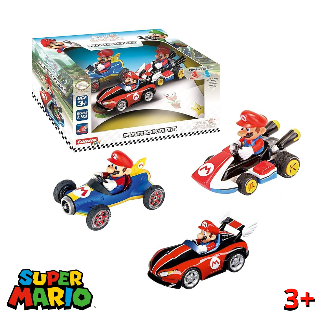 Pull Speed Mario Kart 3pc
