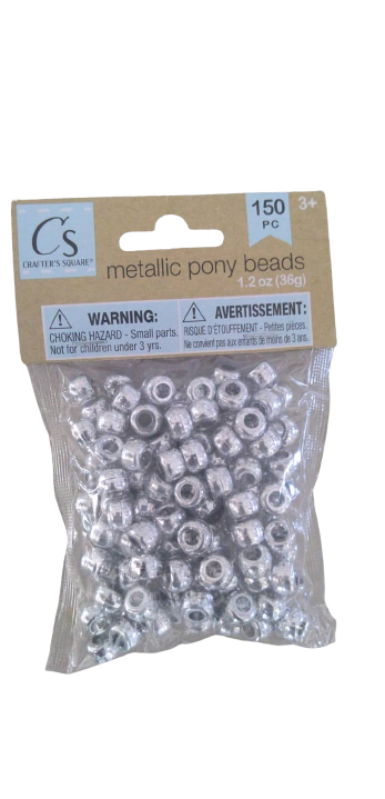 Crafter's Square metalic pony beads silver