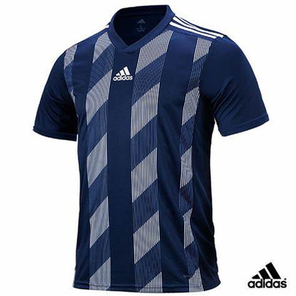 Adidas Youth STRIPE 19 Tee Shirt Running Training Navy Kid Top Jersey